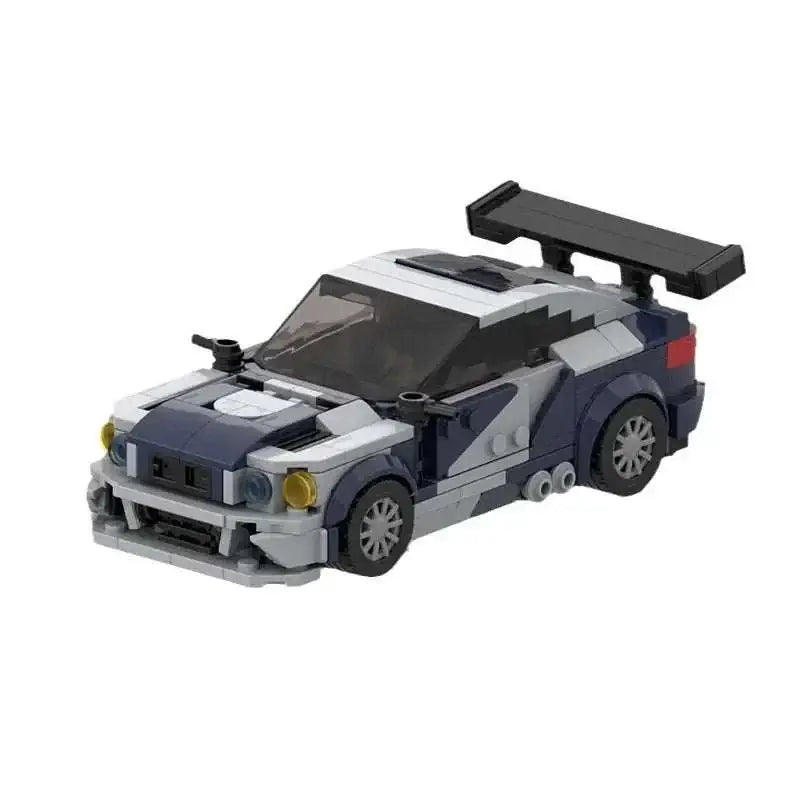 BMW M3 GTR buildable model car toy with detailed design and rear spoiler