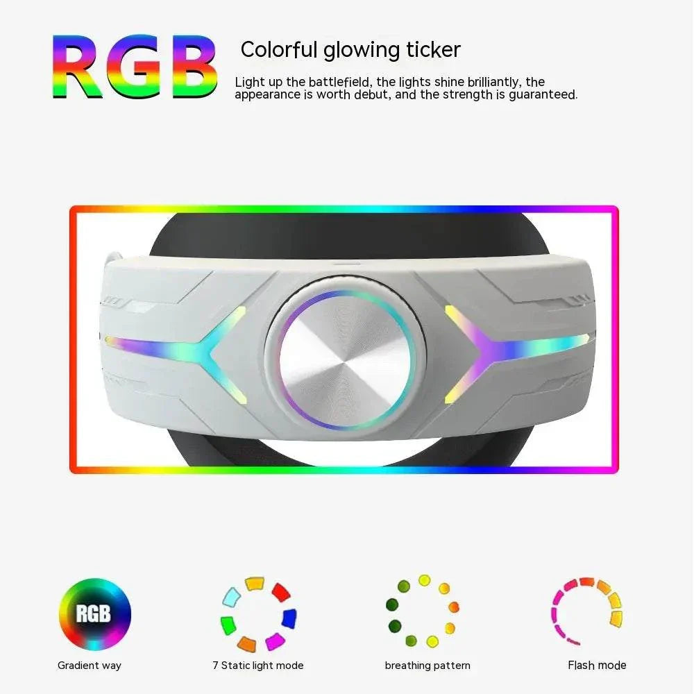 Ammonium VR headset with RGB glowing ticker and multiple light modes for immersive virtual reality experience