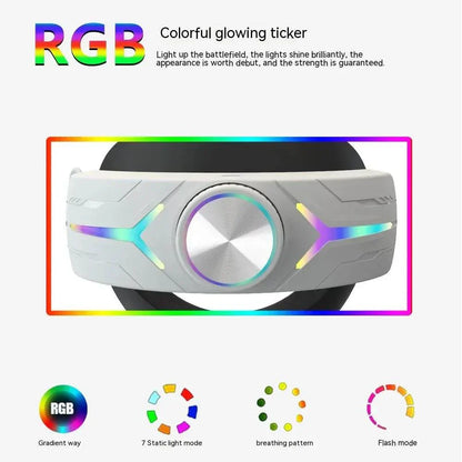 Ammonium VR headset with RGB glowing ticker and multiple light modes for immersive virtual reality experience