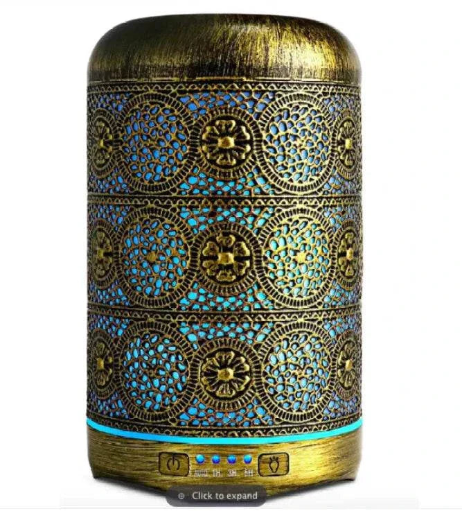 Portable DYSON Air Purifier with intricate design and blue accents, perfect for any room.