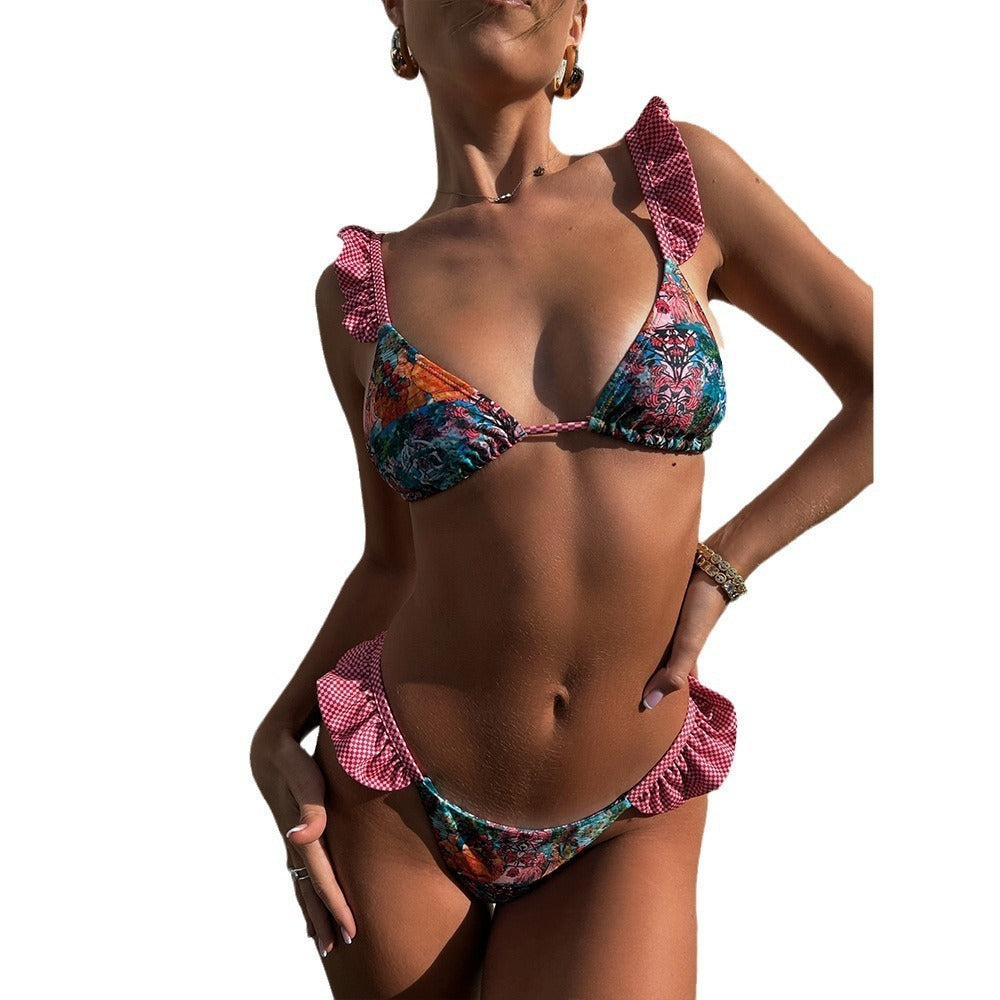 Bikini Split Swimsuit Lady Sexy Ruffled