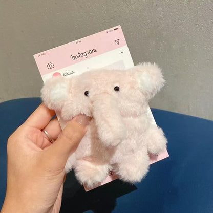 Plush Baby Elephant Wireless Bluetooth Earbuds Case