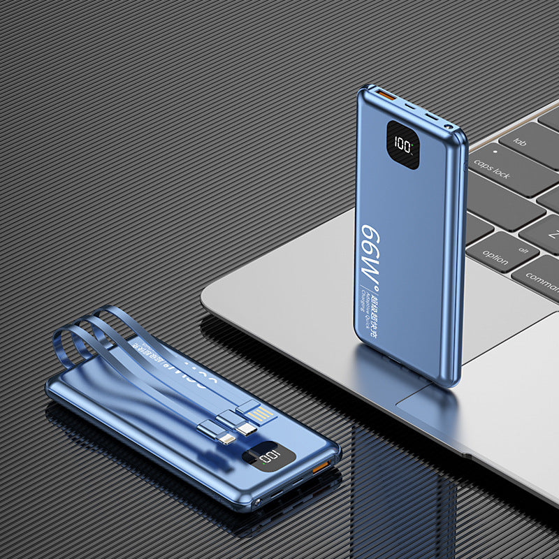PD66W Fast Charge Power Bank 20000 MA Large Capacity With Cable Mobile Power Supply