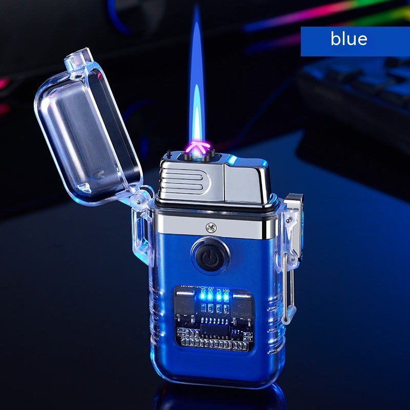 Gas-electric Dual-purpose Transparent Case Double Windproof Gas Lighters