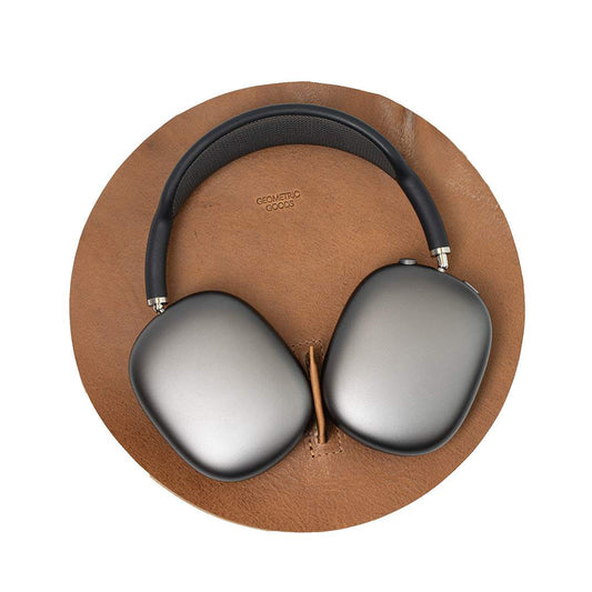 Leather AirPods Max Rest Station made of full-grain Italian leather with integrated charging channel and low power mode activation.