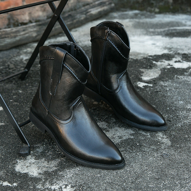 Retro High-top Leather Shoes Ankle Boots Casual