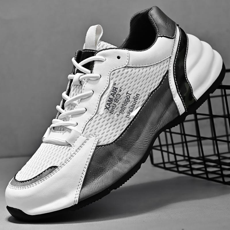 Breathable Mesh Cowhide Sole Sneakers