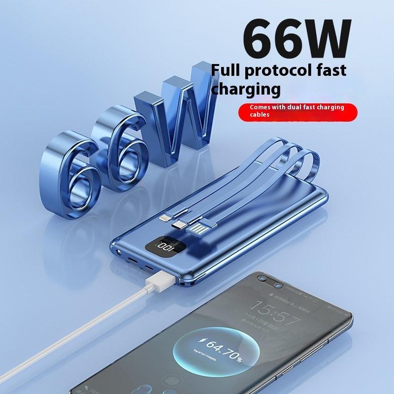 PD66W Fast Charge Power Bank 20000 MA Large Capacity With Cable Mobile Power Supply