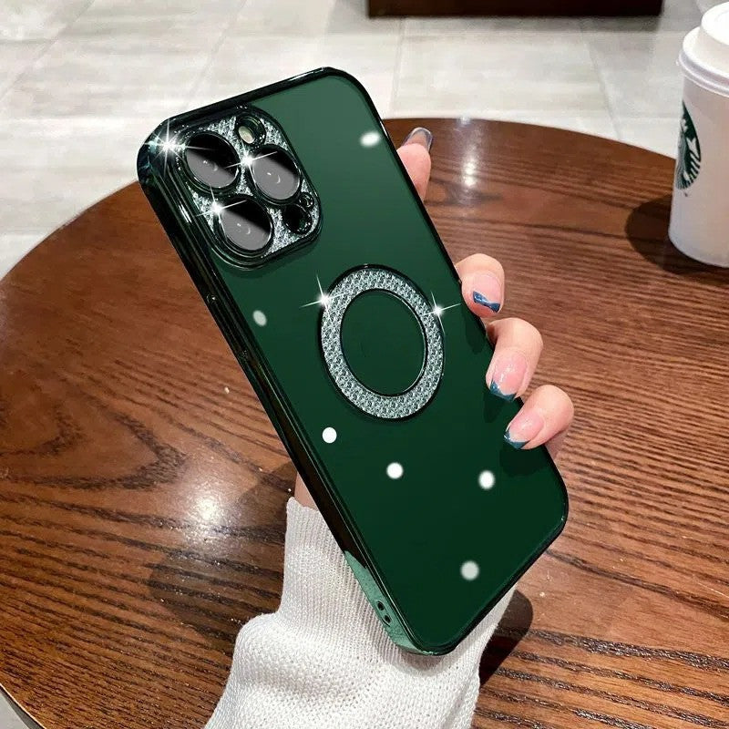 Rhinestone Exposed Label Drop-proof Simple I Protective Cover Phone Case