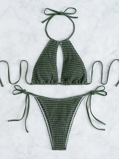 Women's Split Beach Swimsuit Bikini Two-piece Set