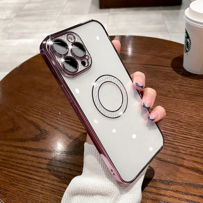 Rhinestone Exposed Label Drop-proof Simple I Protective Cover Phone Case