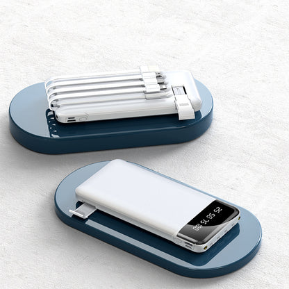 Ultra-thin Portable With Cable Power Bank Large Capacity Mobile Power Supply