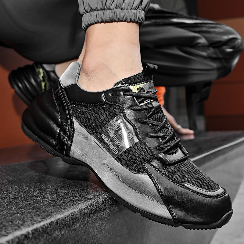Breathable Mesh Cowhide Sole Sneakers