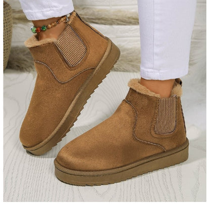 Fleece-lined Plus Size Short Boots Cotton Shoes Women's Cotton Snow Boots