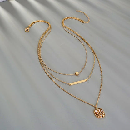 multi-layer gold necklace for women with personality pendant and modern design