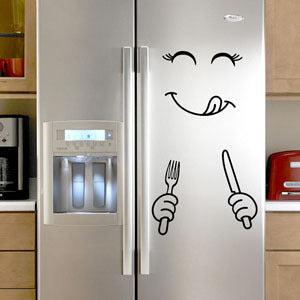 English Refrigerator Smiley Wall Sticker