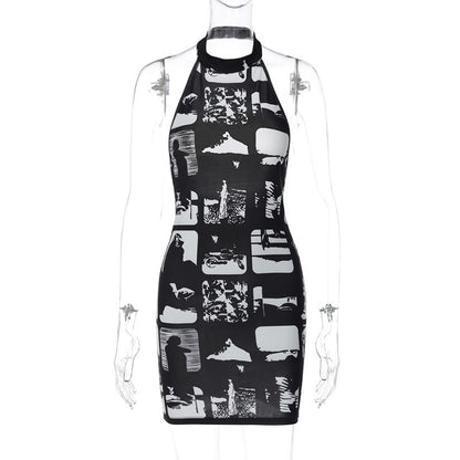 Women's Clothing Fashion Backless Sheath Dress