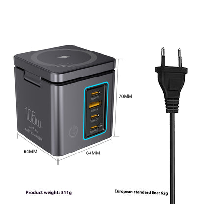 105W Multifunctional Magnetic Wireless Gallium Nitride Charger