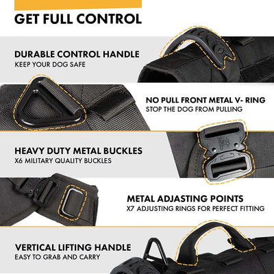 Tactical Dog Harness | Durable All-Season Nylon Harness for Dogs