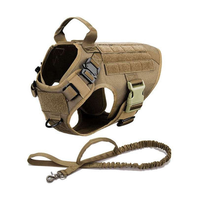Metal buckle tactical dog harness and lead nylon padded quick release durable design