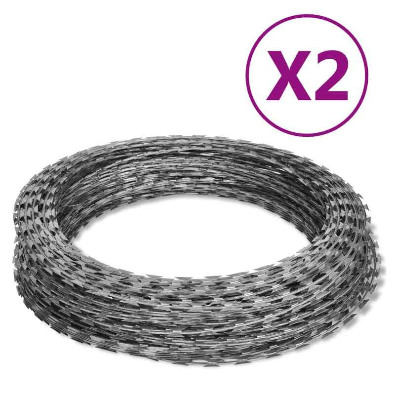 304 stainless steel rust-proof blade barbed wire coil fencing X2 pack