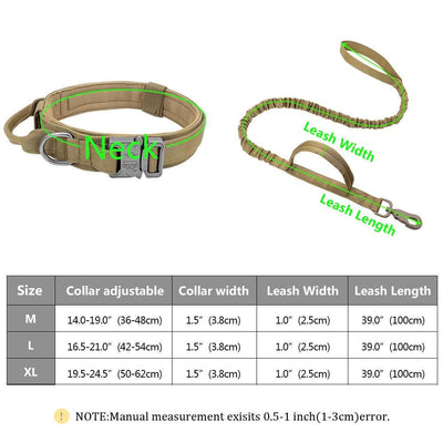 Nylon Tactical Dog Harness, Collar & Leash-3
