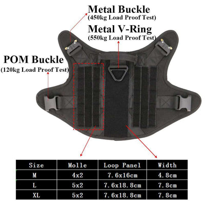 Metal Buckle Tactical Dog Harness & Lead-3