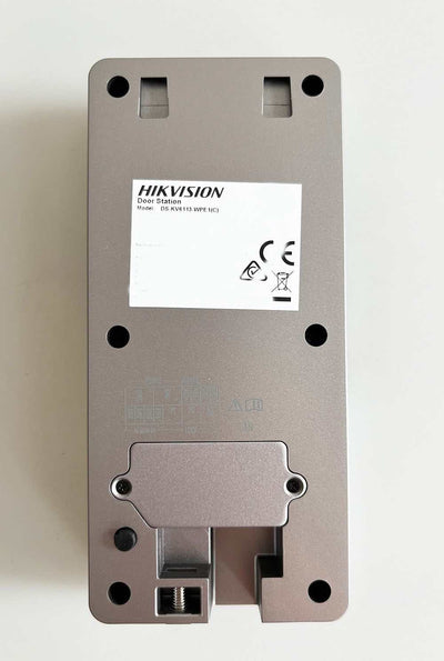 HIKVISION WiFi Video Intercom DS-KV6113-WPE1(C) door station back view with mounting slots and network port