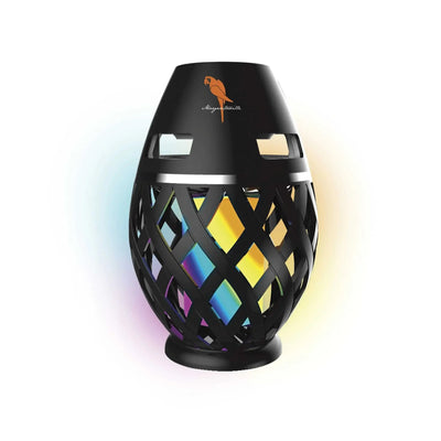 Beachside Bliss wireless speaker with multicolor LED tiki torch design for outdoor decor and crisp audio.