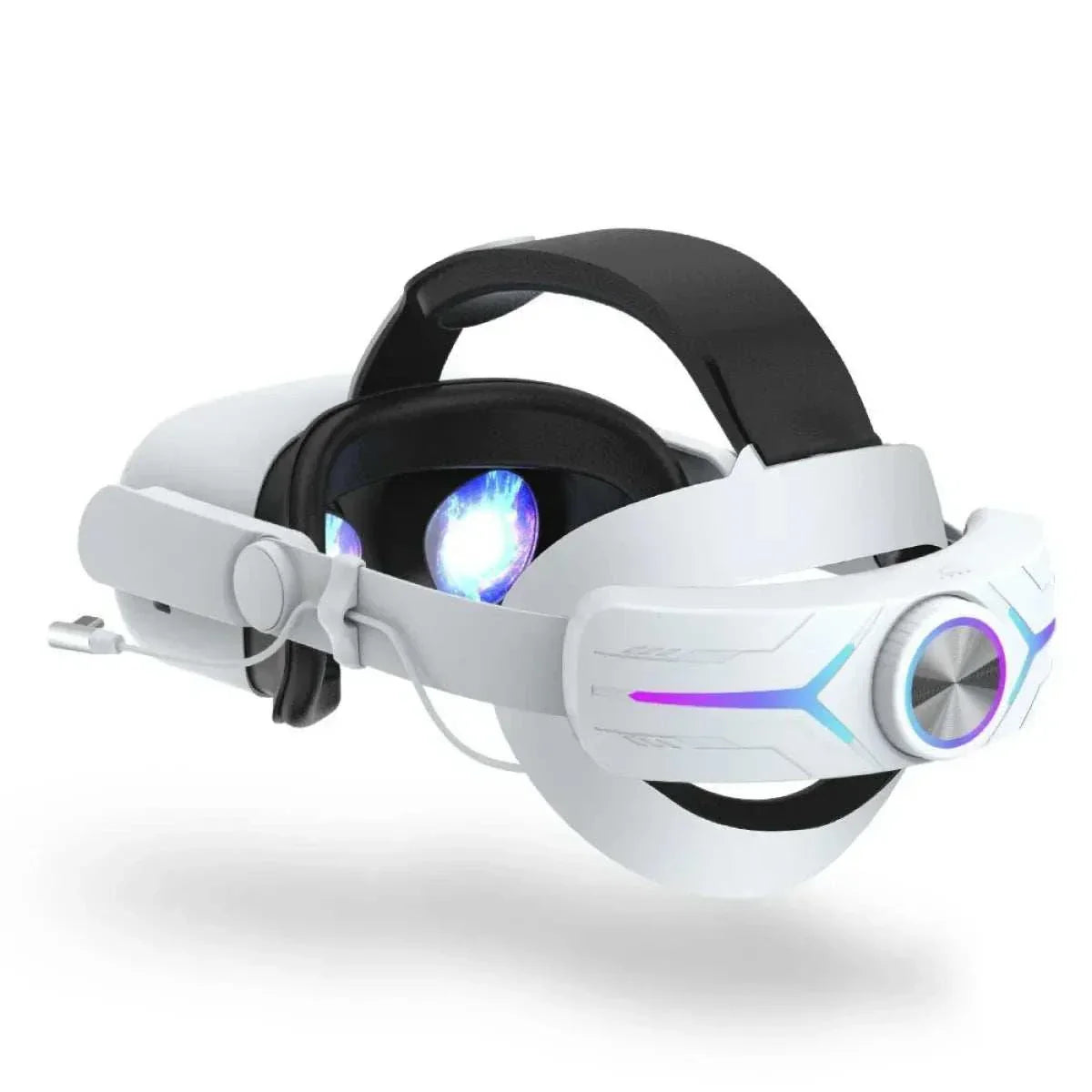 Ammonium Bicarbonate VR Headset with high-resolution display, adjustable straps, immersive audio, and sleek white design