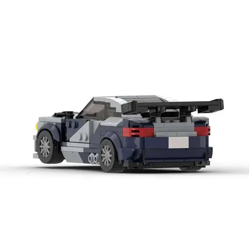 BMW M3 GTR buildable toy car model with detailed design and rear spoiler